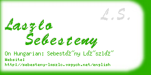 laszlo sebesteny business card